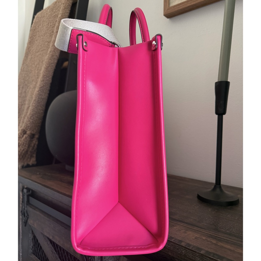 . Michael Kors Pink Ombré Medium Mirella Dragonfruit EW Crossbody Tote Bag - Picture 7 of 14